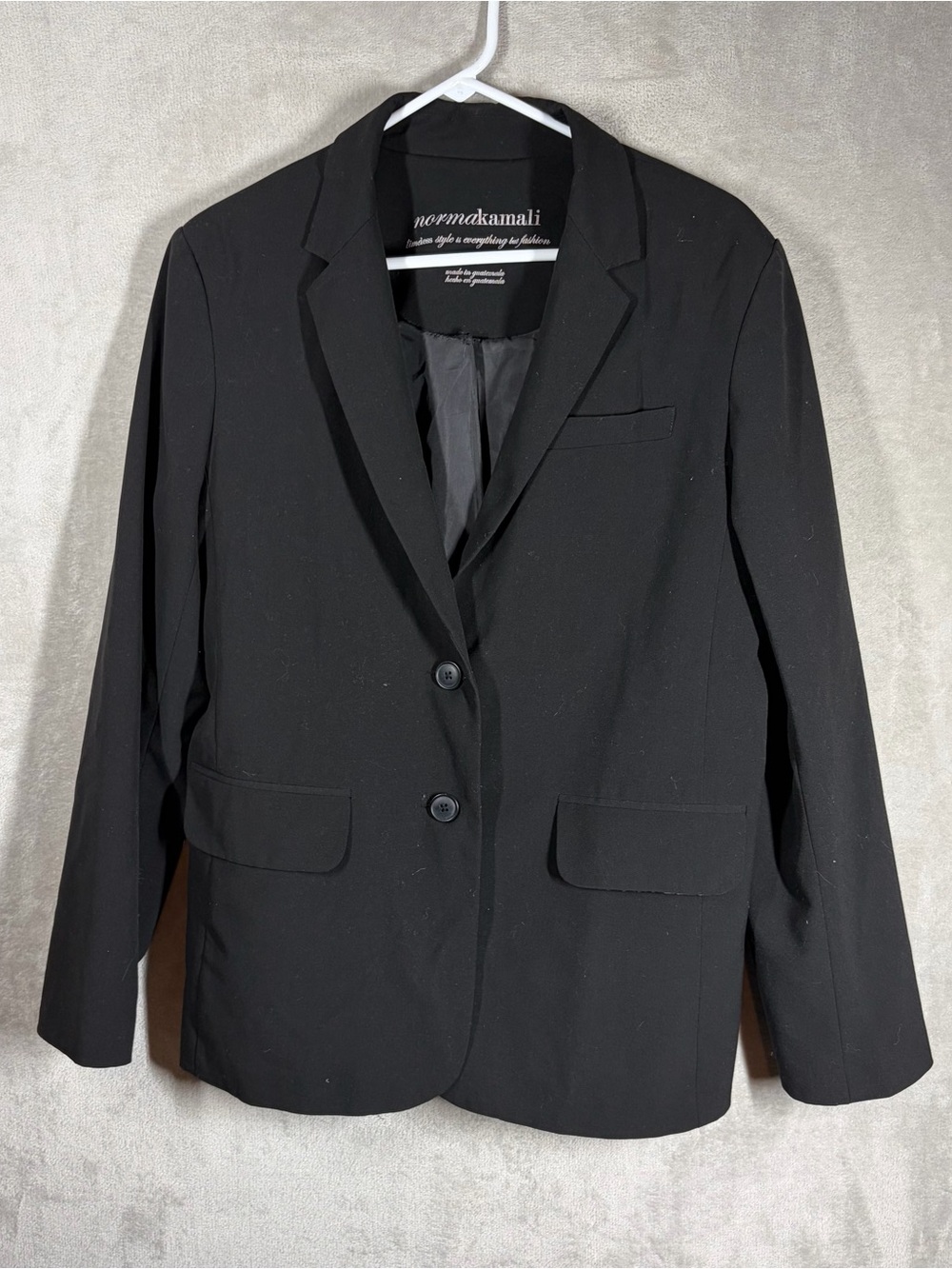 Norma Kamali Classic Single Breasted Blazer Size 16 Black Business Professional